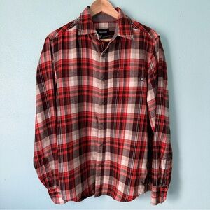 Marmot Fall Men’s Flannel Burnt Orange, Brown Plaid size S. Excellent Rugged